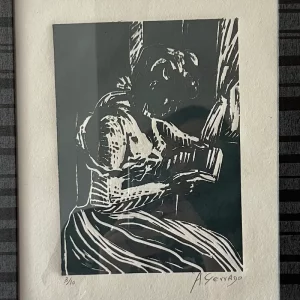 Niña Leyendo (Linograbado)
