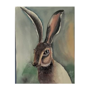 Conejo al acecho (acuarela)